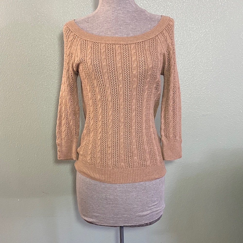 American Eagle Y2K Scoop Neck Brown Sweater